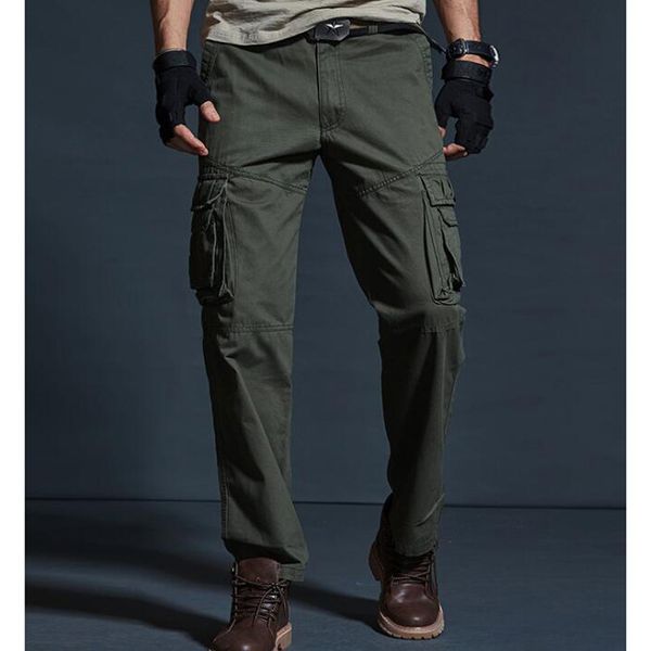 

2021 new cargo men's trousers pocket camo joggers cotton pants 21m7, Black;white