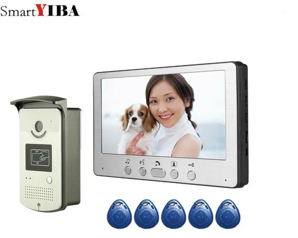 

video door phones 7 inch apartment/family phone intercom system rfid ir-cut hd 1000tvl camera doorbell night vision waterproof1