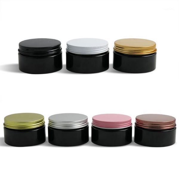 

storage bottles & jars 30 x 100g travel empty black cream cosmetic jar 100cc pet conatiner make up tools aluminum lid heavy wall1