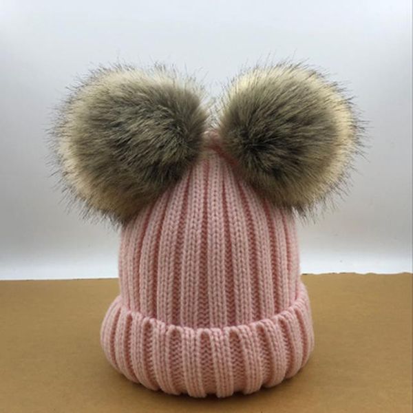 

девочки мальчики зима теплая gorros para bebe большой размер 15см искусственного меха pompom болл дети женщины вязаные шапочки hat jllxkv dh, Black;white