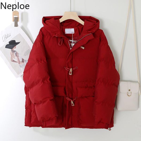 

women's down & parkas neploe 2021 korean winter jacket women big pocket hooded fashion woman streetwear outwear thicked warm female coa, Black