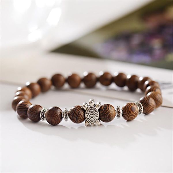 

women men bracelet natural sandalwood buddhist buddha prayer wood beads tortoise bracelets rosary pulseras jewelry gifts, Black