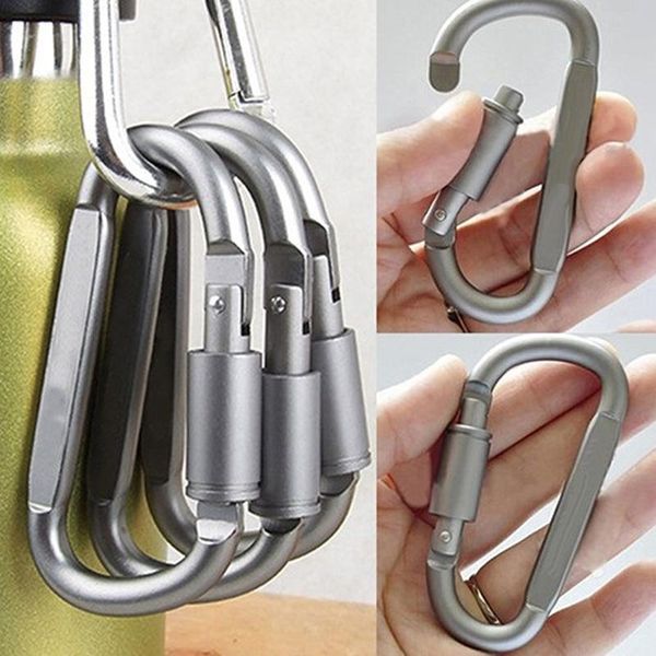 

2pcs d ring chain outdoor quickdraw snap key survive hike clasp screw hook buckle aluminum clip hang lock camp keychain wmtjye xhlove