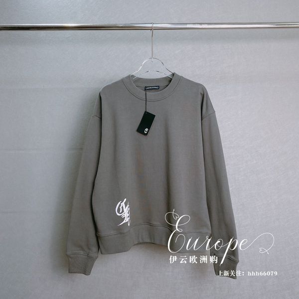 

ch crosin 2020 autumn and winter new hand painted color cross graffiti crew neck long sleeve couple's sweater, Black