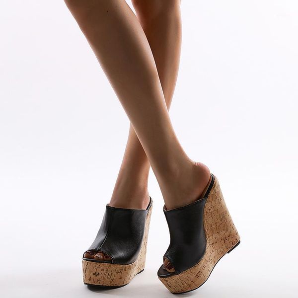 

size 35-42 dames sandalen black wedges sandals for women platform heels summer hight heels sandals casual women platform1