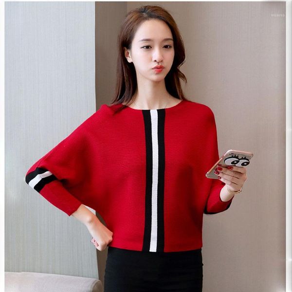

sweater women pullover knitted 2020 fall fashion woman pullovers ladies new arrival loose jumper female black pullovers 1, White;black
