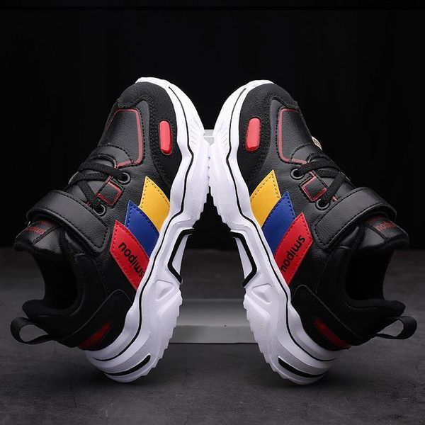 

athletic & outdoor autumn winter boys girls children shoes fashion color block wild sports casual warm soft light platform kids daddy, Black