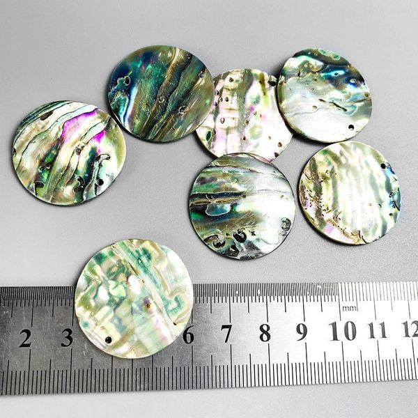 

2pcs natural abalone shell pendants charms round shell flakes hand polished jewelry accessories diy making earring necklace h wmtzfo