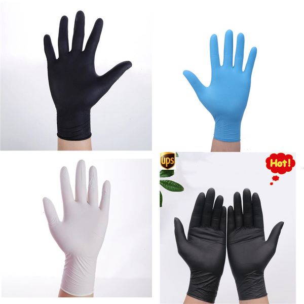 

pcs home black nitrile disposable waterproof pack exam 100pcs household school work garden protective gloves yrnu