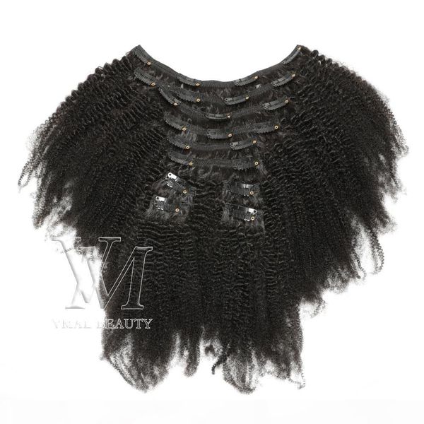 

vmae 4c clip in hair extensions natural color 160g brazilian 100% unprocessed virgin human hair weave bundles 12 to 26 inch, Black;brown