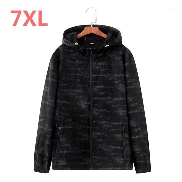 

large size 8xl 7xl thin spring jackets men's coats casual hooded mens windbreaker windproof waterproof brand male jackets1, Black;brown
