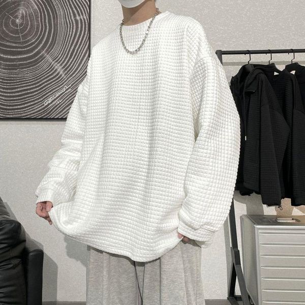 

2021 early spring new hoodies large loose thick korean version round neck sweatshirts men wholesale, Black