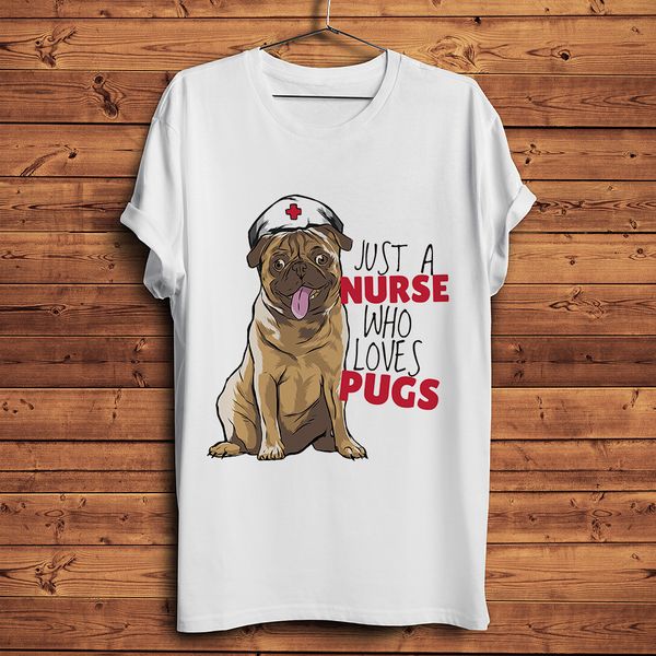 

cute pug dog nurse funny tshirt men summer new white short sleeve casual homme t shirt streetwear tee sport hooded sweatshirt hoodie