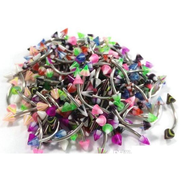

the 2018 european and american style color acrylic ball straight rod eyebrow nailed nasal tongue jllmgj home003, Silver