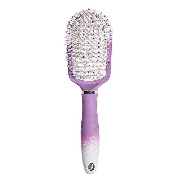 

curved vent hair brush cushion nylon bristle styling brushes with anti-static rubber pad massage ha wmtorl, Silver