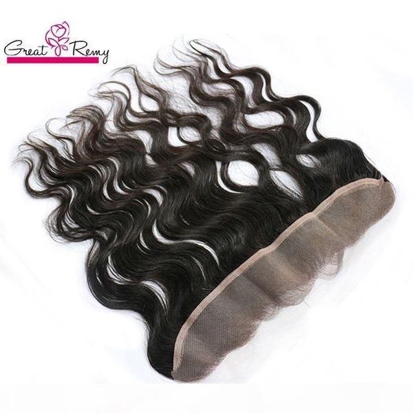 

greatremy 13*2 brazilian body wave lace frontal closure hairpieces unprocessed human virgin hair extensions ear to ear closure, Black;brown