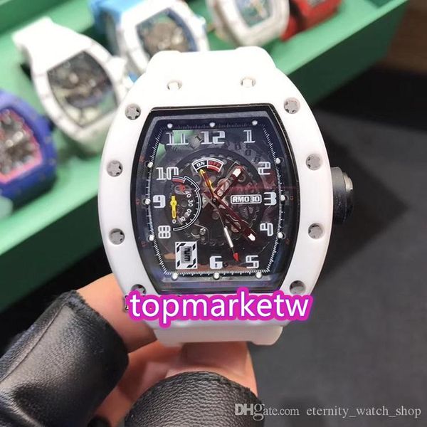 

manufacturer r version rm 030 ceramic y-tzp ceramic case skeleton big date dial japan miyota automatic rm030 mens watch rub, Slivery;brown