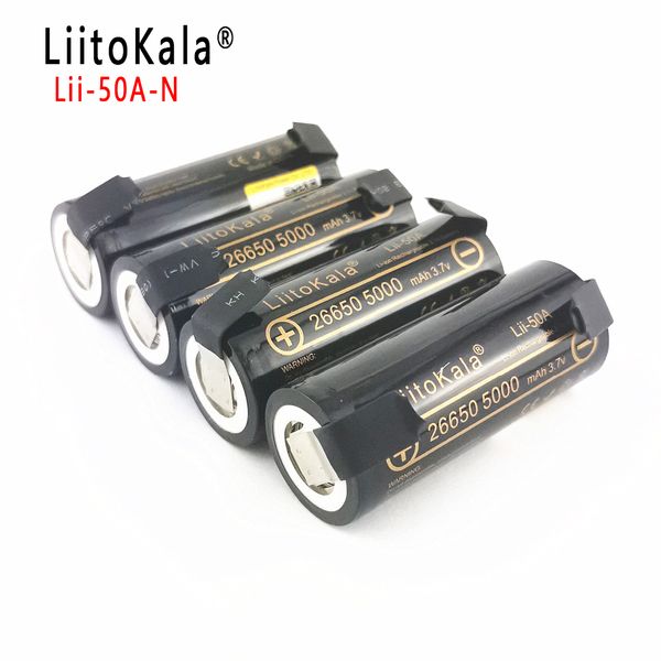 

liitokala lii-50a 26650 5000mah lithium battery, led lighting equipment lithium battery, 3.7v 5000mah, 26650-50a applicable + diy nickel she