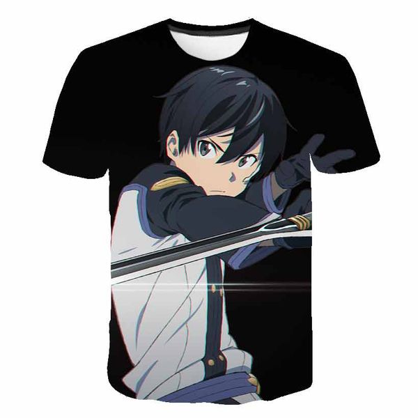 

3d anime sword art online sao print summer japanese manga 3d print shirts humor horror plus size men clothing