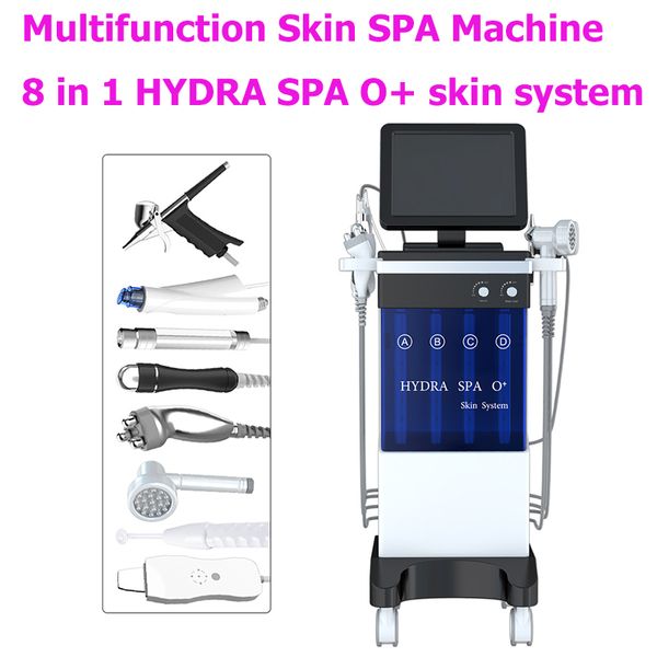 8 IN 1 Gesichtspflege-Schönheitsmaschine Aqua Clean Mikrodermabrasion Professionelle Sauerstoff-Gesichtsmaschine Kristall-Diamant-Wasser-Peeling