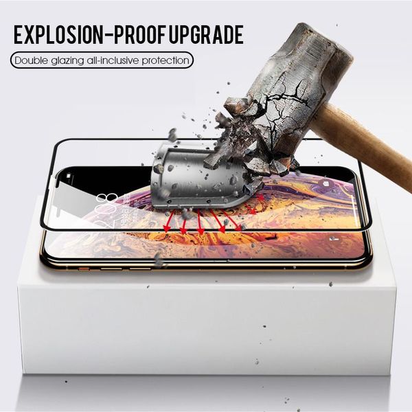 полное покрытие из закаленного стекла на iphone для x xr xs max glass 11 pro max screen protector glass on для iphone jllrov outer007