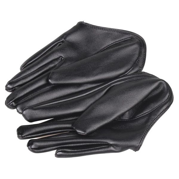 

new woman tight half palm gloves imitation leather five finger black smr88, Blue;gray