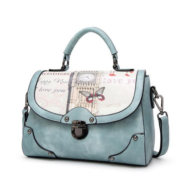 

2020 new designer women's handbag matte handbag lock retro style solid color wild shoulder messenger bag