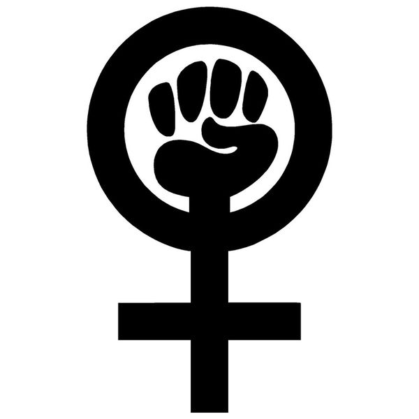 

9.5cm*15.7cm woman power feminist vinyl car-styling stickers decals black/silver s3-4845