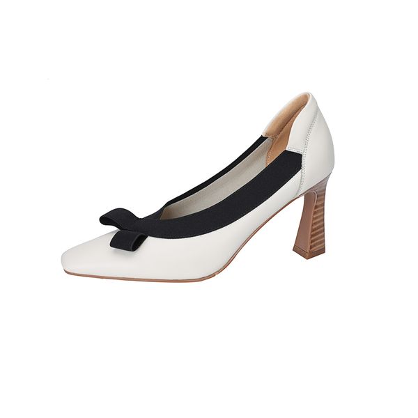 

genuine 2021 new women's wear high heels ladies shallow party wedding shoes white rice 1 y2mv, Black