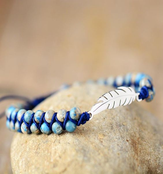 

охладить листьев браслеты шарма ясперс струнный плетеный макраме браслеты женщины мужчины wrap браслет femme пары любители ювелирных sqcxhd, Golden;silver