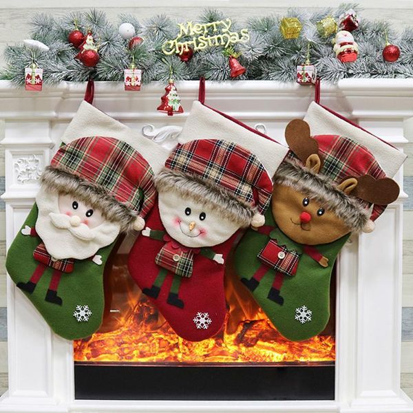 

christmas decorations stocking gift bag santa claus snowman socks xmas tree candy ornament gifts 2021 happy year1