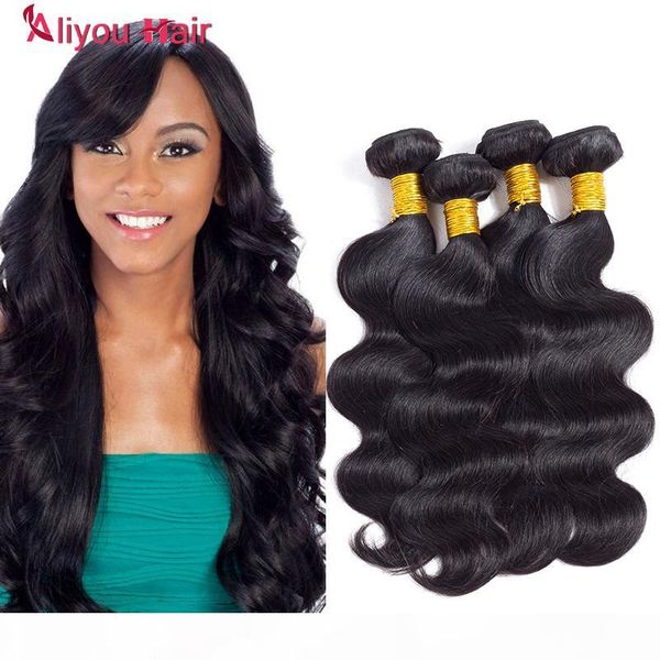 

big promotion peruvian brazilian virgin body wave hair weaves wet and wavy human hair extensions unprocessed bundle deals just for you, Black