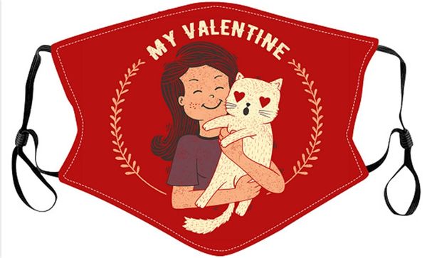 

fashion lady bear printed cotton mask for valentines day can contain pm2.5 warm breathable mask sle #165#20911103