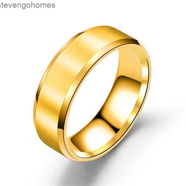 

double simple ring stainless smooth matte 8mm beveled blank laser titanium steel jewelry, Silver