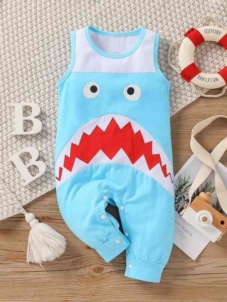 

baby colorblock cartoon graphic jumpsuit she, Blue