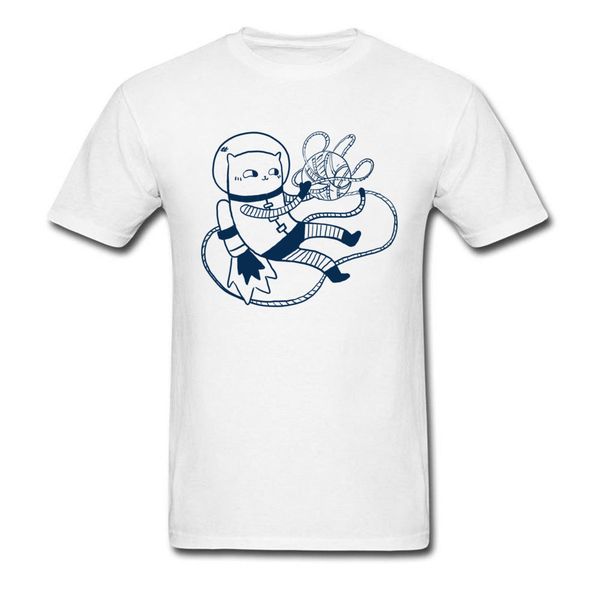 

cat astronaut yarn design short sleeve for men 100% cotton summer slim fit clothes hoodie designers t shirts sweatshirt