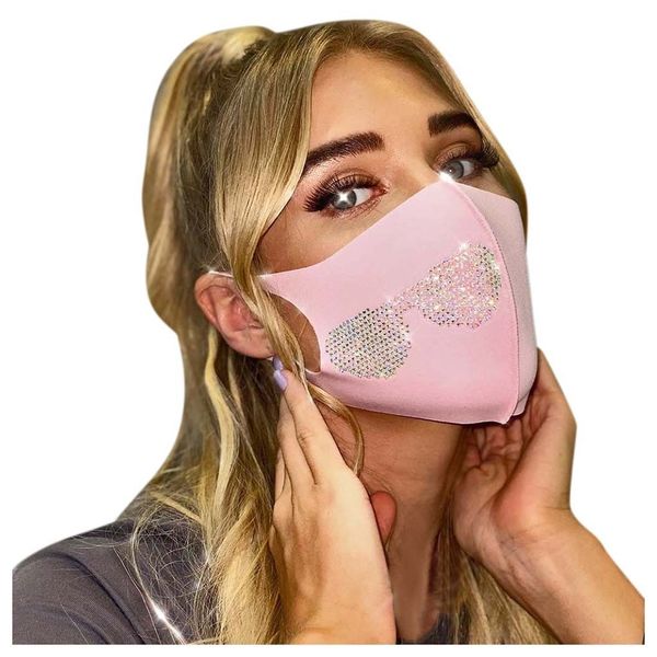 

washable women fashion facemak funny design reuse face jewelry rhinestone mask outdoor skin care health mascararilla