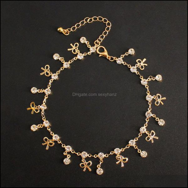 

anklets jewelry 2021 style bowknot jewel pattern for lady by famous design drop delivery dv6nz, Red;blue
