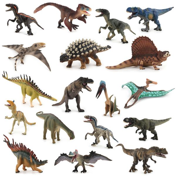Simulazione Modello di dinosauro Giocattolo Oggetti di scena decorativi Dinosauri Modelli Ornamenti Decorazioni Tyrannosaurus Rex Pterosauro Velociraptor Bambini Apprendimento Giocattoli educativi