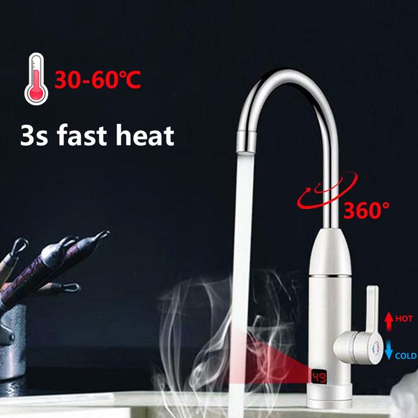 

220v electric kitchen water heater tap 3000winstant water faucet heater heating faucet tankless instantaneous water heater