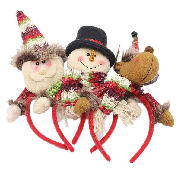 

3 pcs christmas santa headbands reindeer antlers headband snowman costume hair hoop for christmas holiday party