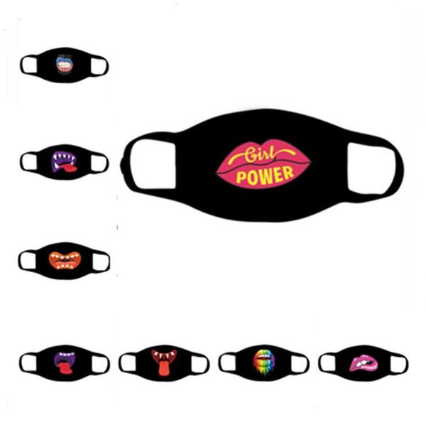 

2020 halloween fanny lips fashion face mask 3d printing reusable breathable face cover masks washable anti dust haze facemask ly1023
