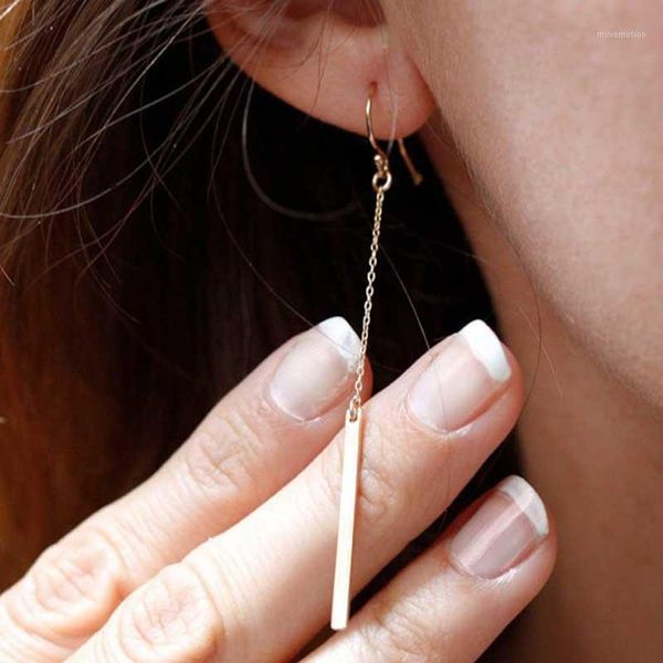 

fdlk fashion long gold tassel drop earrings for women geometric metal chain ladies earrings pendants wholesale dangle1, Silver