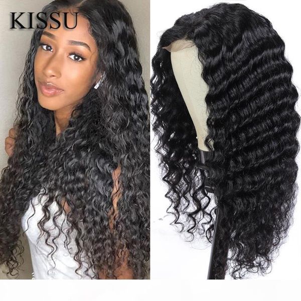 

13x4 lace frontal wig human hair with hd lace deep wave wig malaysian curly already made wigs human hair women's wigs, Black;brown
