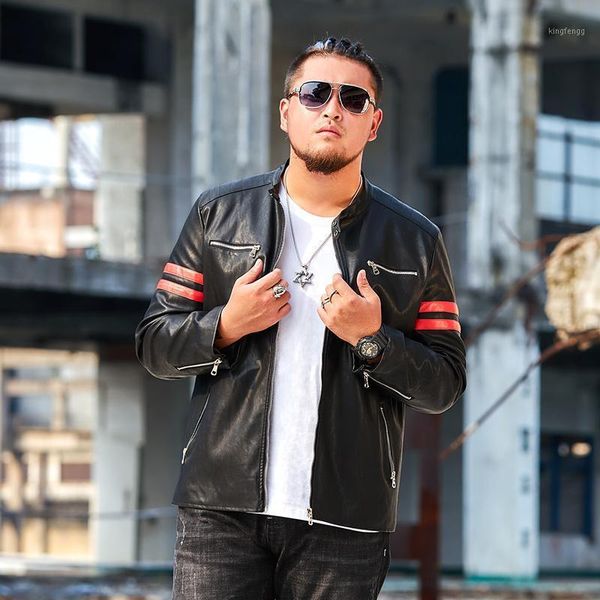 

autumn man pu coats classic style with zipper ornament -6xl1, Black