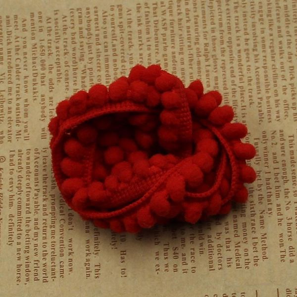 

5yards lot 1.1cm color pompom small ball cotton bohemian tassel trimming fringes for sewing clothes scarf curtains decoration h jllsyr