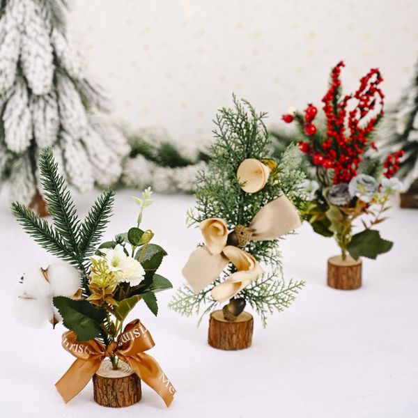 

christmas decorations mini tree artificial miniature pine trees tabledecoration xmas year festival home living room decor ornaments