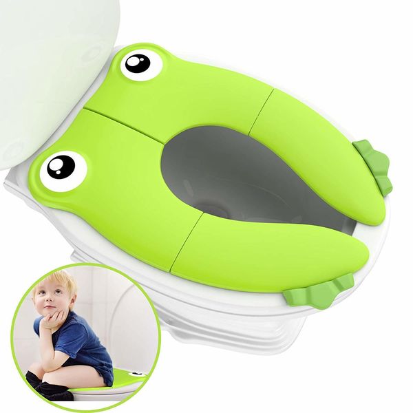 

travel portable folding potty training toilet seat cover, non slip silicone pads, suitable for kids baby boys and girls lj201110