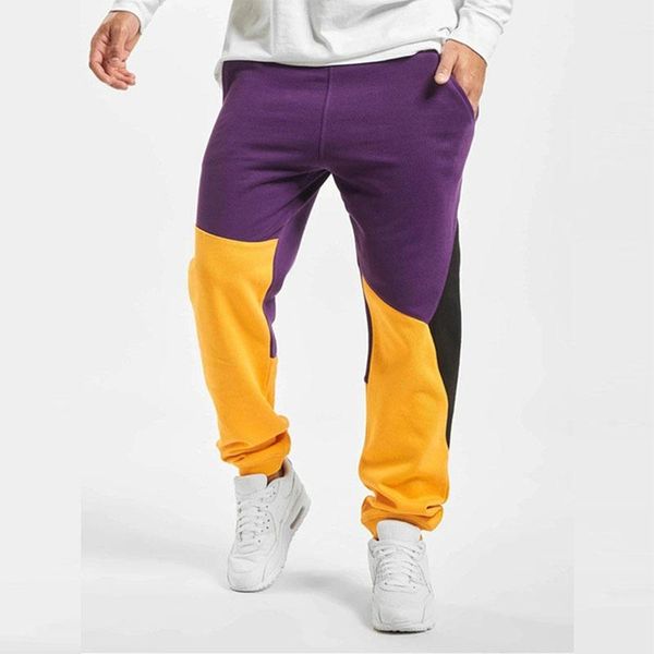 

loose men's pants thick fashion hip hop man pants 2020 casual mens sweatpants fitness streetwear sports jogger pacthwork, Black