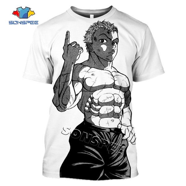 

comic grappler baki japan boxing anime men ninja violent 3d print shirts hippie funny anime men clothing